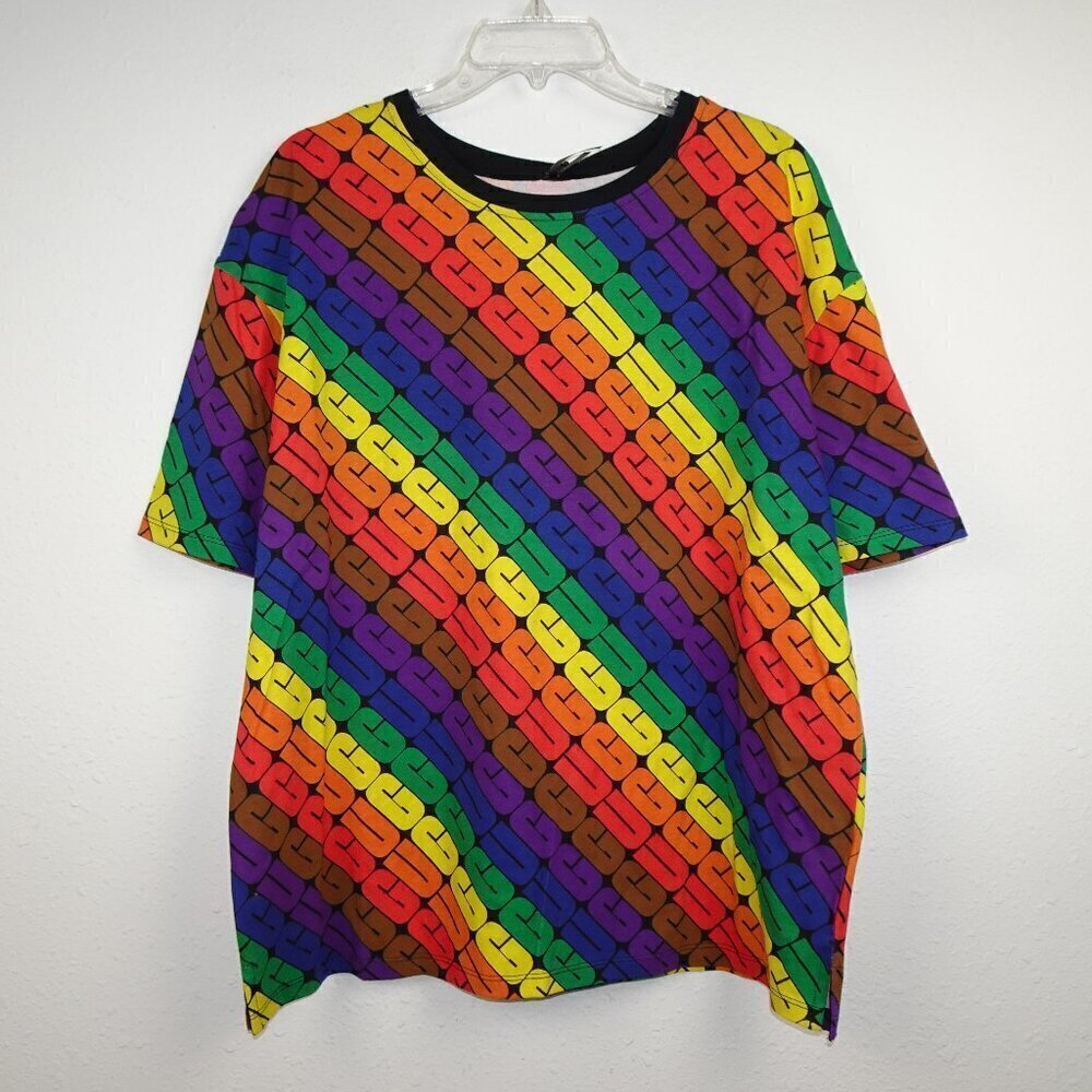 UGG Logo Pride T-Shirt Unisex Size M Toni Pride Rainbow Oversized Tee
